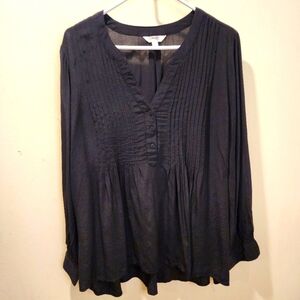 TERRA & SKY Women's black Plus size Long Sleeves Blouse size 1X